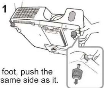 1 foot, push the same side as it.