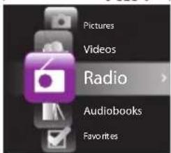 Pictures Videos Radio Audiobooks Favorites
