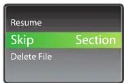 Resume Skip Section Delete File