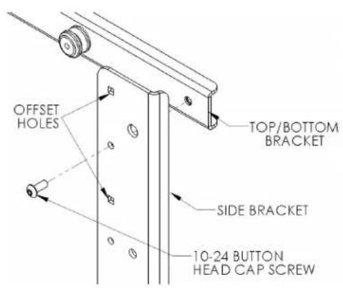 OFFSET HOLES TOP/BOTTOM BRACKET SIDE BRACKET 10-24 BUTTON HEAD CAP SCREW