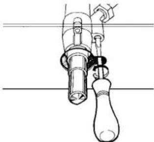 Line drawing of a mechanical valve assembly with a bulb and handle (no text or symbols)