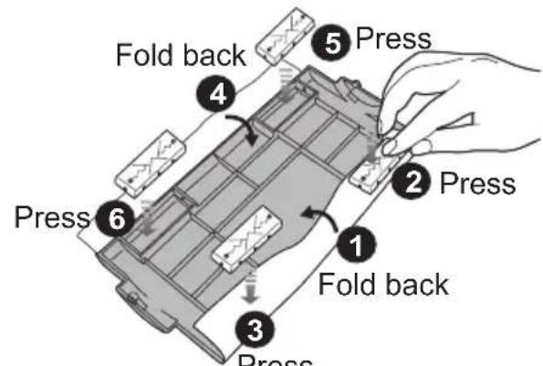 Fold back Press 1 Fold back Press 2 Press 3 4 5 Press