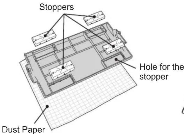 Stoppers Hole for the stopper Dust Paper