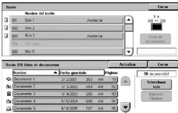 XEROX WorkCentre 5225A - Pantalla [Buzón] - 1