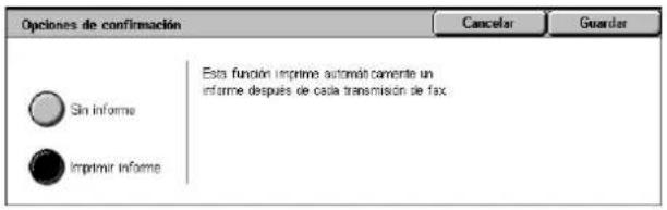 XEROX WorkCentre 5225A - Opciones de confirmación - 1