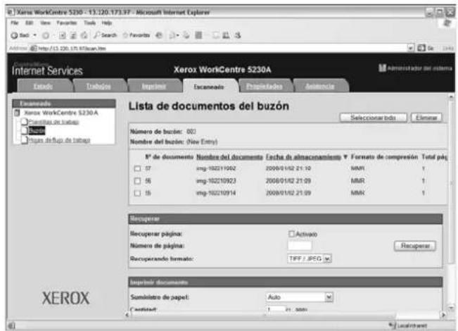 XEROX WorkCentre 5225A - Almacenamiento de los datos escaneados - 2