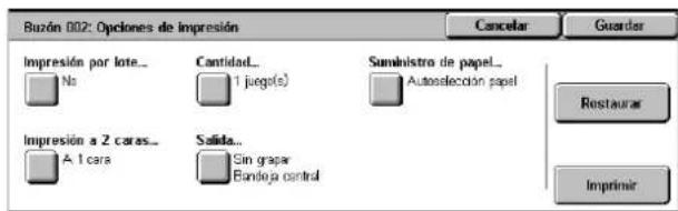 XEROX WorkCentre 5225A - [Buzón: Opciones de impresión] - 1