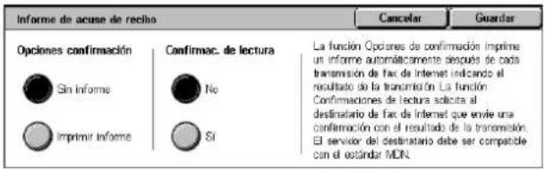 XEROX WorkCentre 5225A - Opciones de confirmación - 1