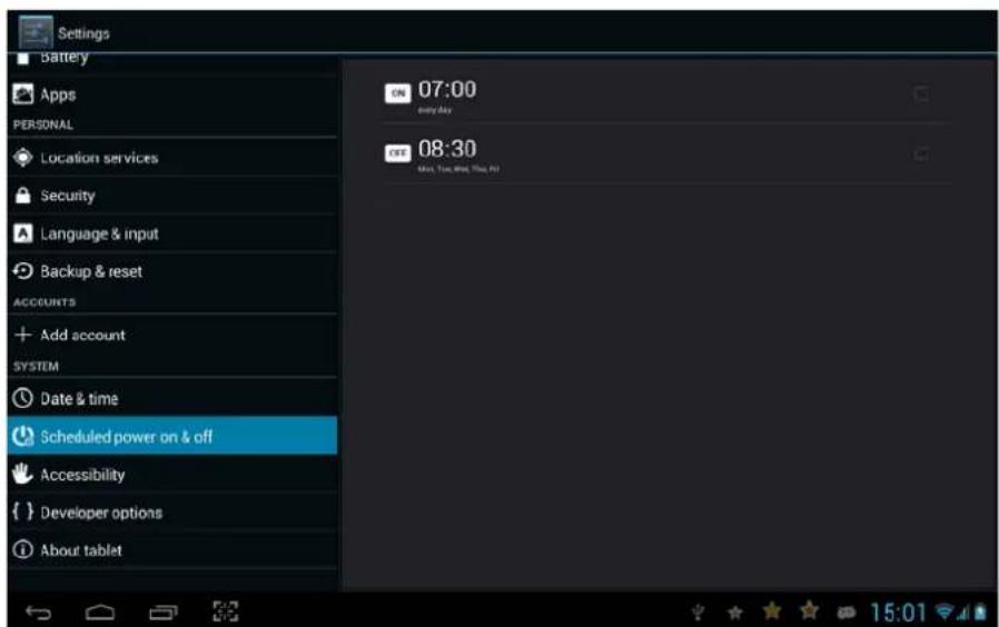 WOXTER Zielo Tab 100 - Programar encendido y apagado - 1