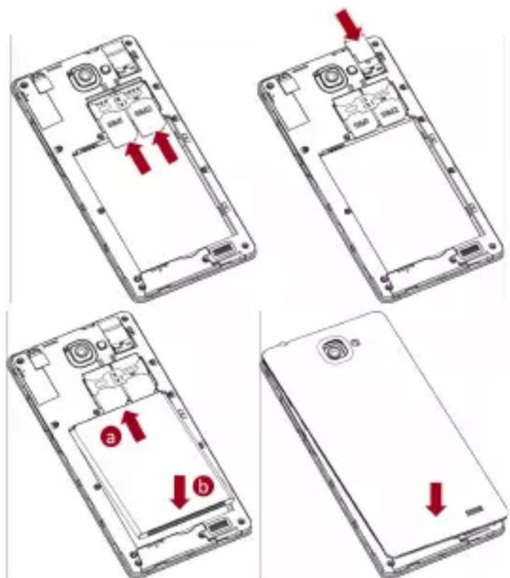 WOXTER Zielo Z-400 - Instale la tarjeta de memoria, la tarjeta SIM y la batería - 1