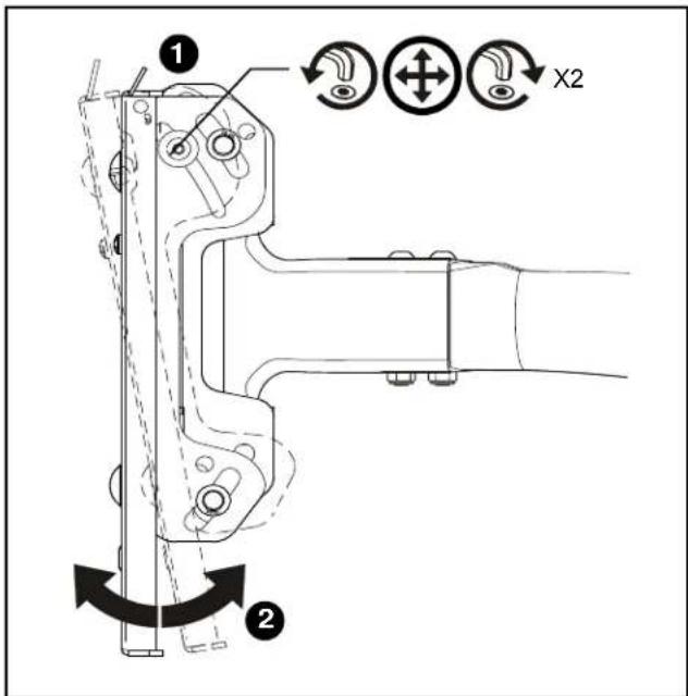 Technical diagram of a mechanical assembly with labeled components and directional arrows indicating motion or movement.