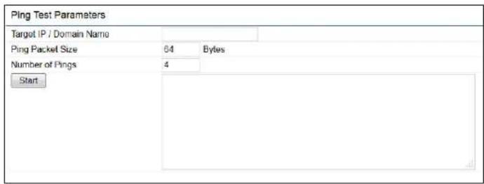 Ping Test Parameters Target IP / Domain Name Ping Packet Size 64 Bytes Number of Pings 4 Start