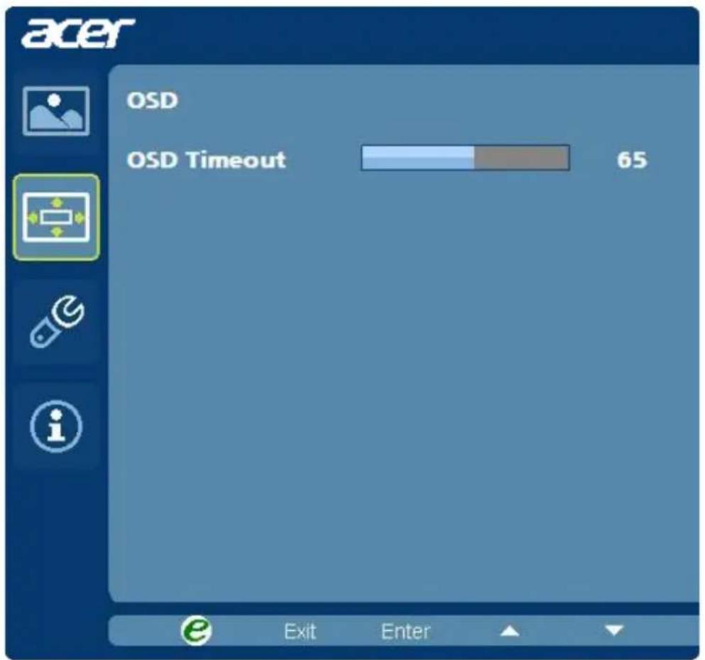 ACER B206WQLymdh - Ajustar la posición OSD - 1