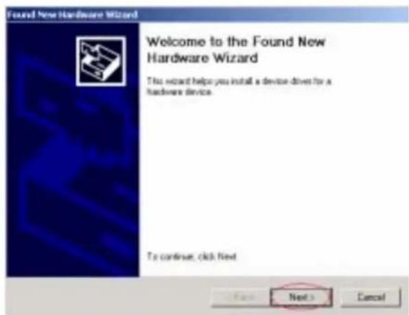 Found New Hardware Wizard Welcome to the Found New Hardware Wizard This wizard helps you install a device driver for a hardware device. To continue, click Next Next > Cancel