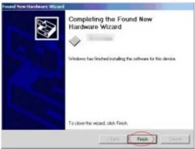 Found New Hardware Wizard Completing the Found New Hardware Wizard Windows has finished installing the software for this device. To close this wizard, click Finish. Finish