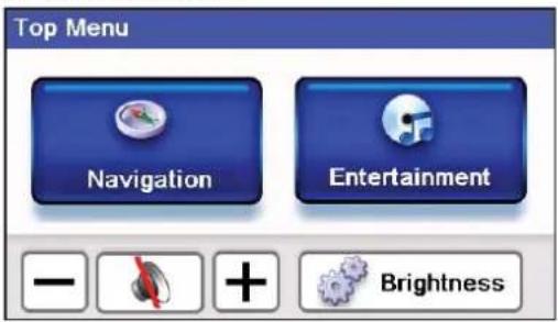 Top Menu Navigation Entertainment Brightness