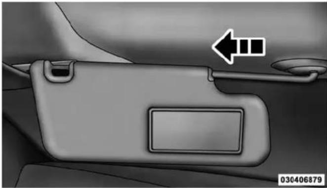 RAM 3500 Chassis Cab (2015) - "Slide-On-Rod" Features Of Sun Visor — If Equipped - 1