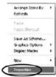 Arrange Icons By Refresh Paste Paste Shortcut Save As Scheme... Graphics Options Display Modes Now Properties