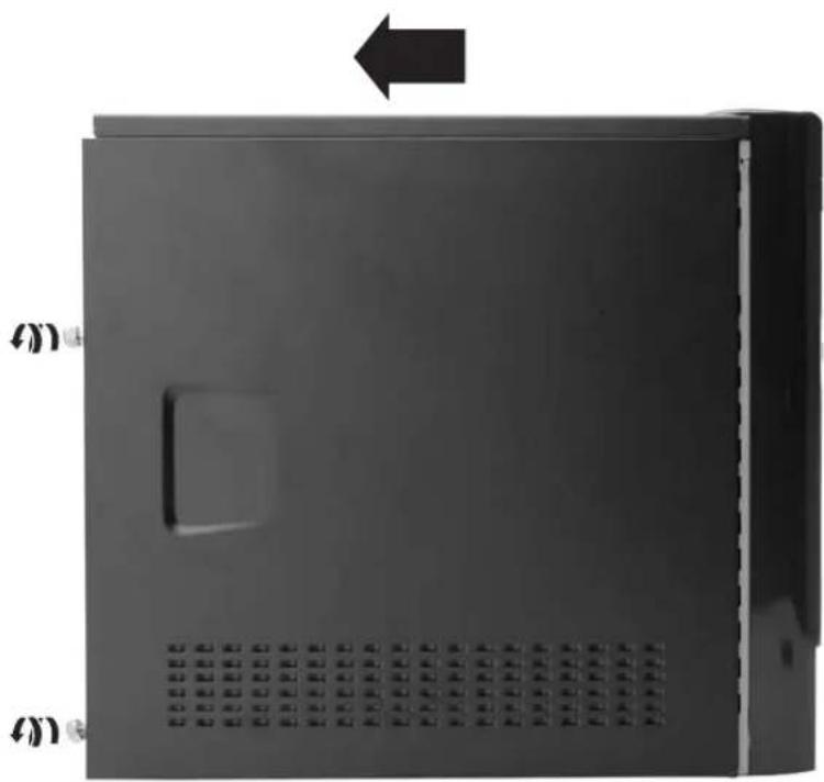 eMachines T2484 - To remove the side panel: - 1