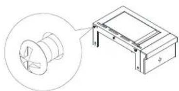 Technical line drawing of a mechanical component with a magnified inset showing internal features (no text or symbols)