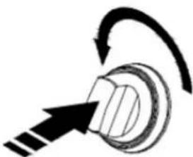 Pure mechanical component diagram with curved arrows indicating rotation or motion (no text or symbols)