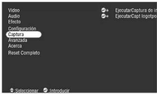 Video Audio Efecto Configuración Captura Avanzada Acerca Reset Completo EjecutarCaptura de in EjecutarCapt logotpo Selecionar Introducir