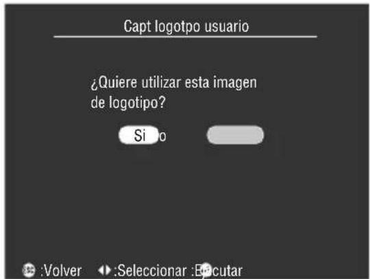 Capt logotpo usuario ¿Quiere utilizar esta imagen de logotipo? Siño :Volver ◄:Seleccionar :Ecutar