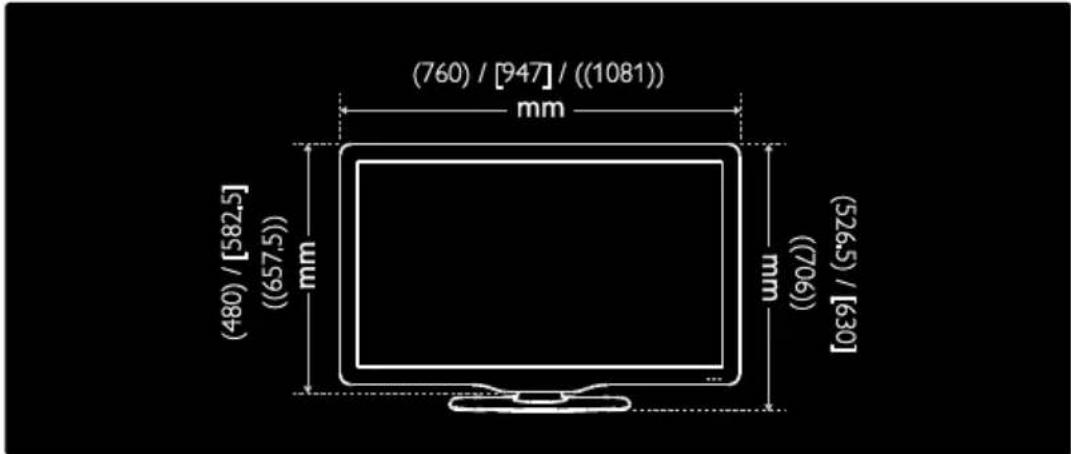 (760) / [947] / ((1081)) mm (480) / [582.5] [657.5] mm (706) mm (526.5) / [630]