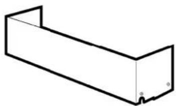 Simple line drawing of a rectangular prism with a small notch at one corner (no text or symbols)