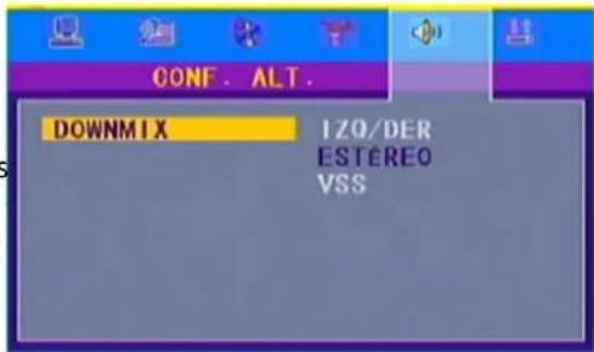 CONF. ALT. DOWNMIX IZO/DER ESTÉREO VSS