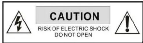CAUTION RISK OF ELECTRIC SHOCK DO NOT OPEN