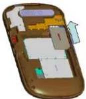 TCL A906 - 安装 SIM 卡和电池 - 2