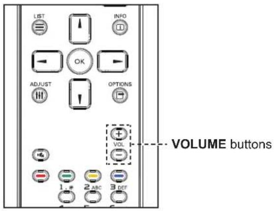 LIST INFO OK ADJUST OPTIONS VOLUME buttons 1.# 2 ABC 3 DEF