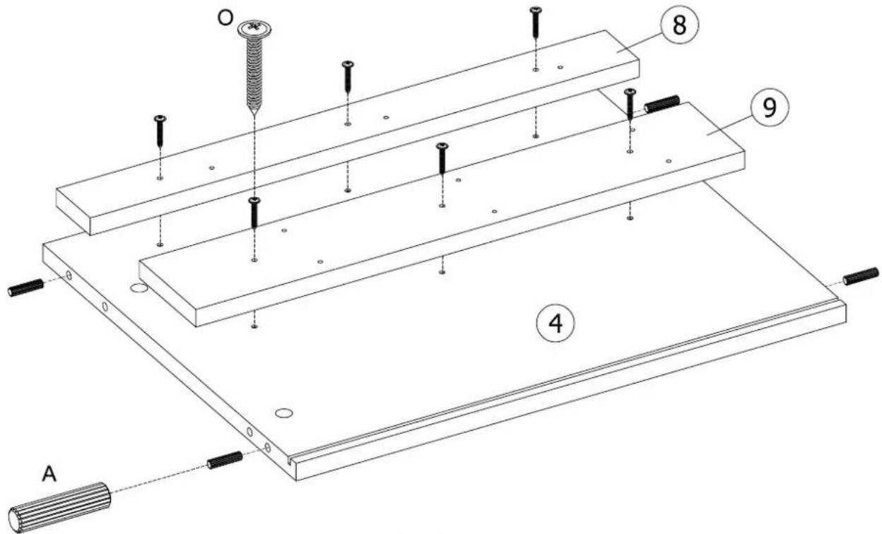 Technical diagram of a mechanical assembly with labeled components and parts, including screw, spring, and rod.