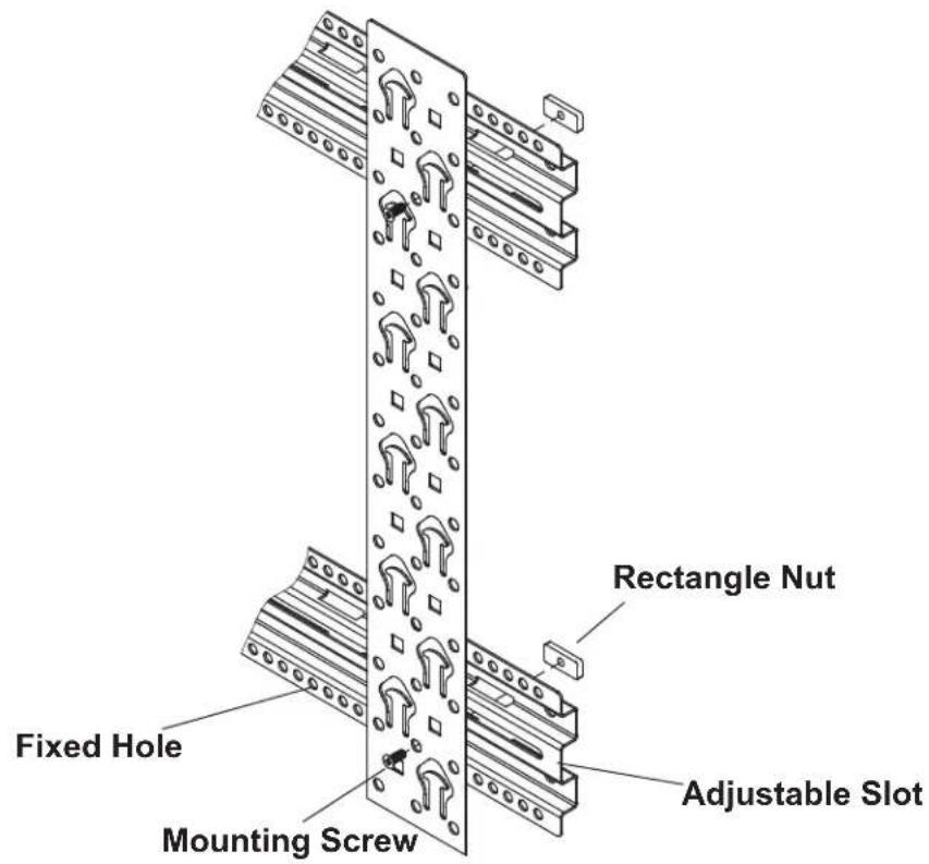Rectangle Nut Fixed Hole Mounting Screw Adjustable Slot