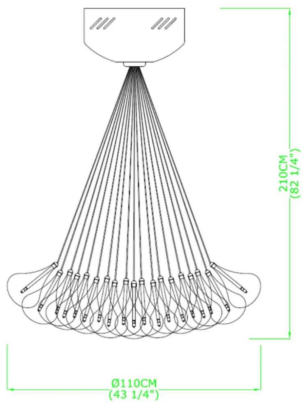 Ø110CM (43 1/4") 210CM (82 1/4")