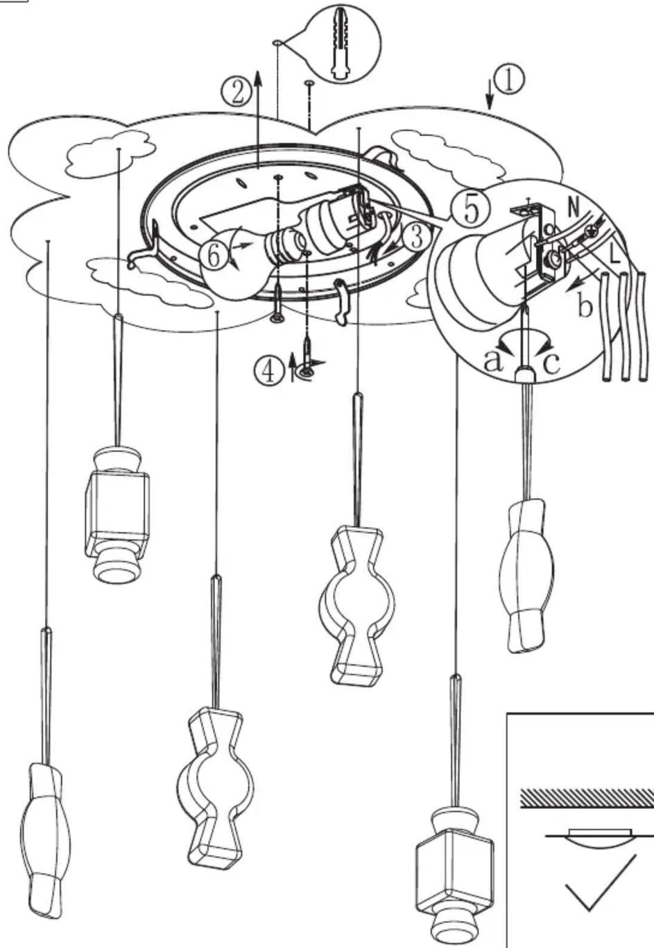 Technical diagram of a mechanical assembly with numbered components and directional arrows indicating motion or assembly.