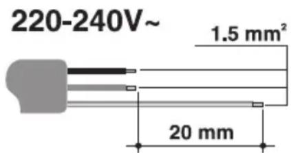 220-240V~ 1.5 mm² 20 mm