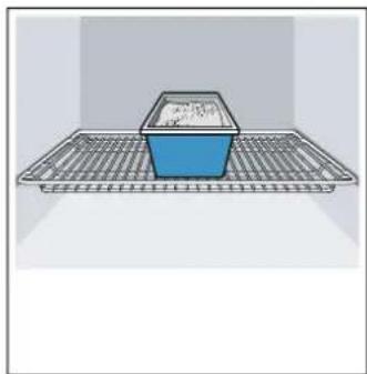 Illustration of a blue container placed on a metal rack (no text or symbols)