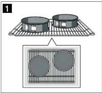 Diagram showing two circular containers on a rack above a grid-patterned container (no text or symbols)
