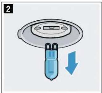 Illustration of a device with a blue arrow indicating downward motion (no text or symbols)