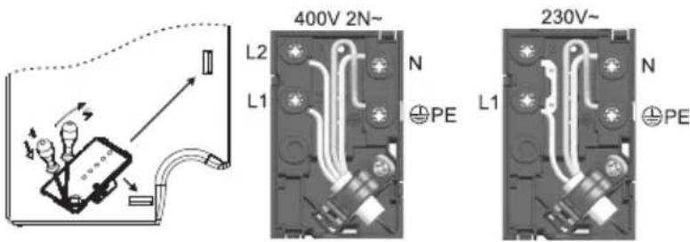 400V 2N~ L2 L1 N PE L1 230V~ N PE
