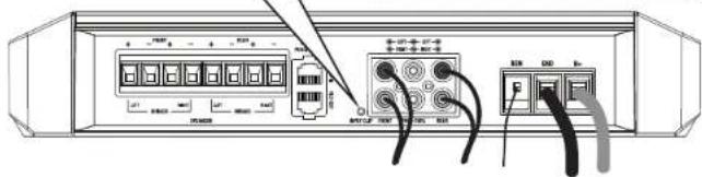 Diagram of a network device rear panel showing ports, connectors, and cable connections with Chinese labels