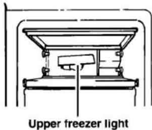 Upper freezer light
