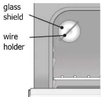 glass shield wire holder