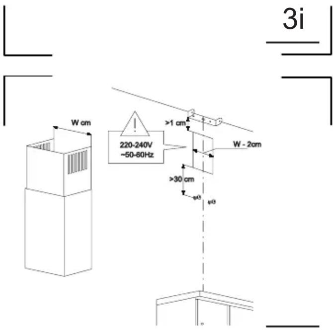 3i W cm 220-240V ~50-80Hz >1 cm W - 2cm >30 cm φ03 φ03