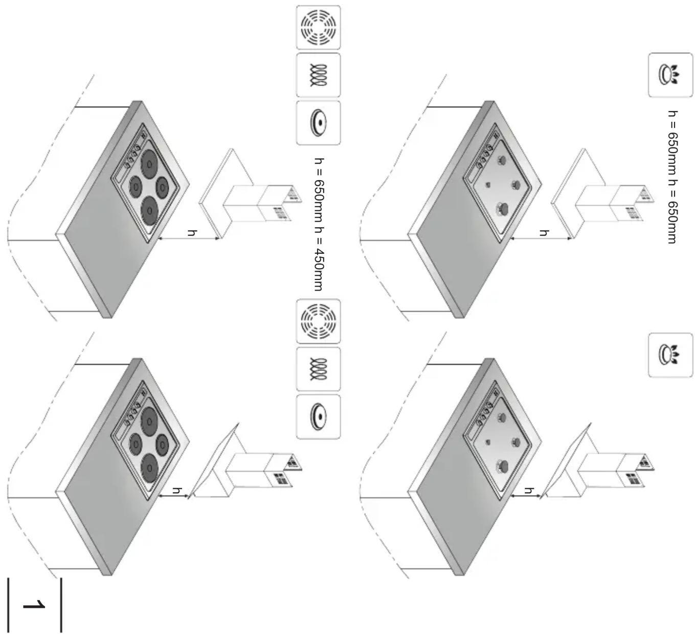 h = 650mm h = 650mm h h = 650mm h = 450mm h h 1