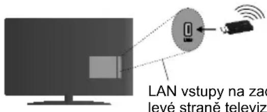 LAN vstupy na zac levé straně televiz