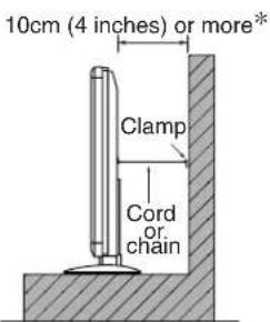 10cm (4 inches) or more* Clamp Cord or. chain