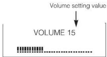 Volume setting value VOLUME 15